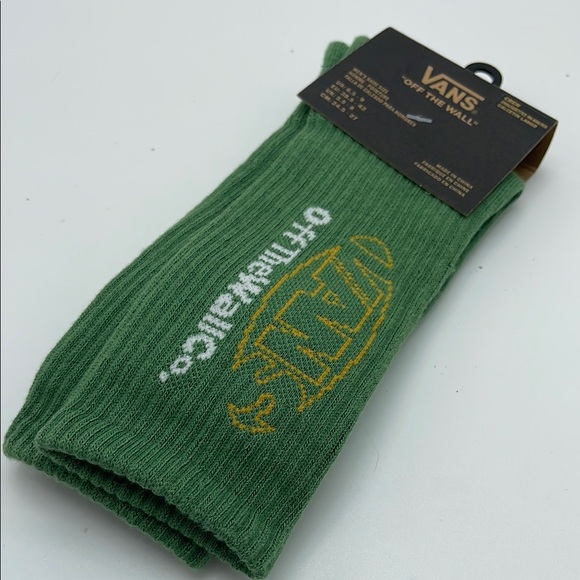Vans Other - Vans Green Crew Socks VANS®
"OFF THE WALL" 1 pair Crew Socks Size Medium NWT